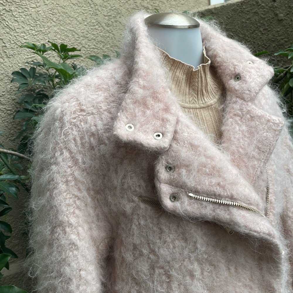 Dusty pink Zara wool/ mohair blend knitted jacket - Picture 11 of 16